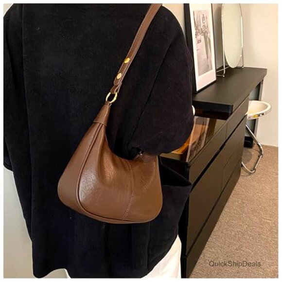 Small Leather Hobo Bag Adjustable Strap Crossbody Purse Shoulder Bag